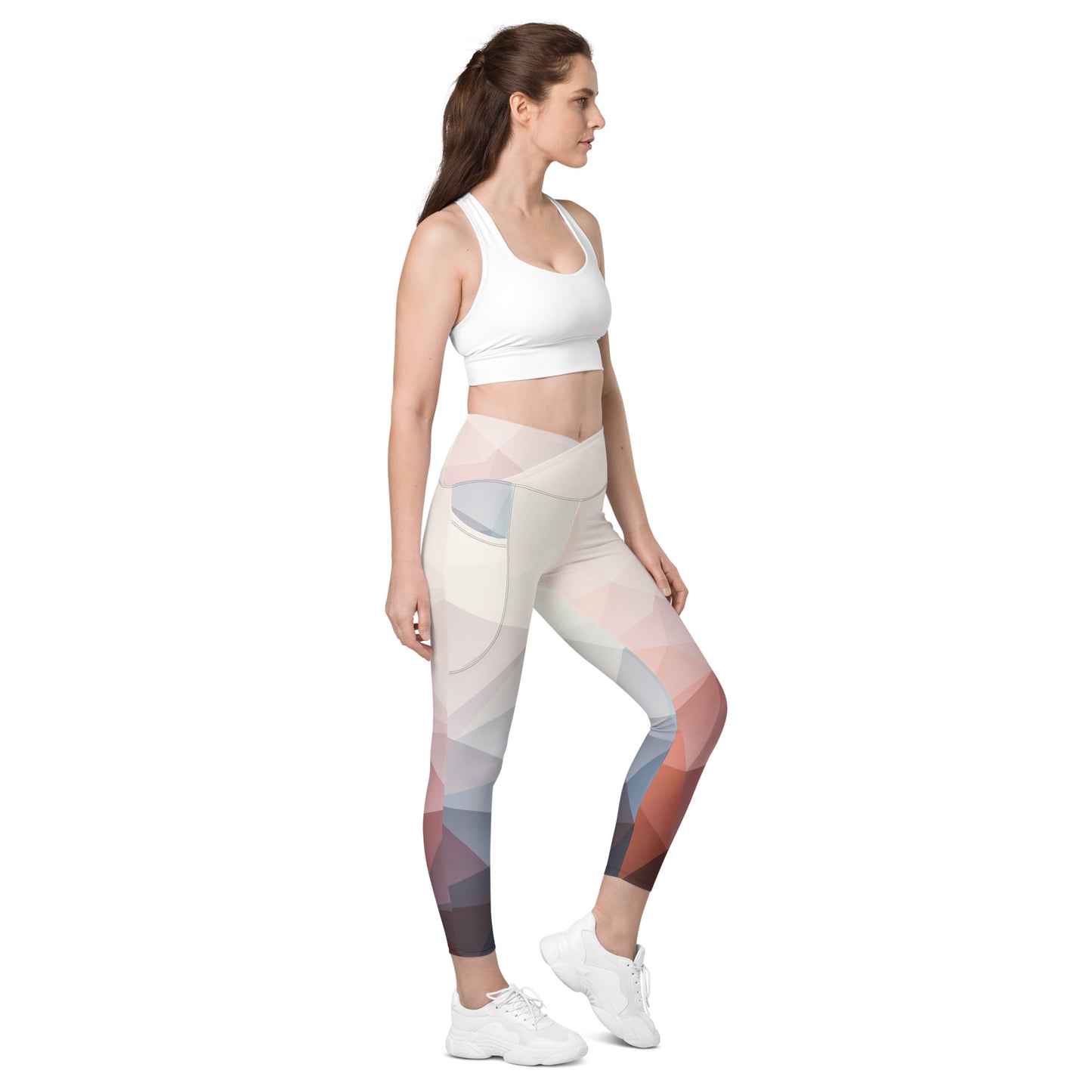 Crossover leggings with pockets