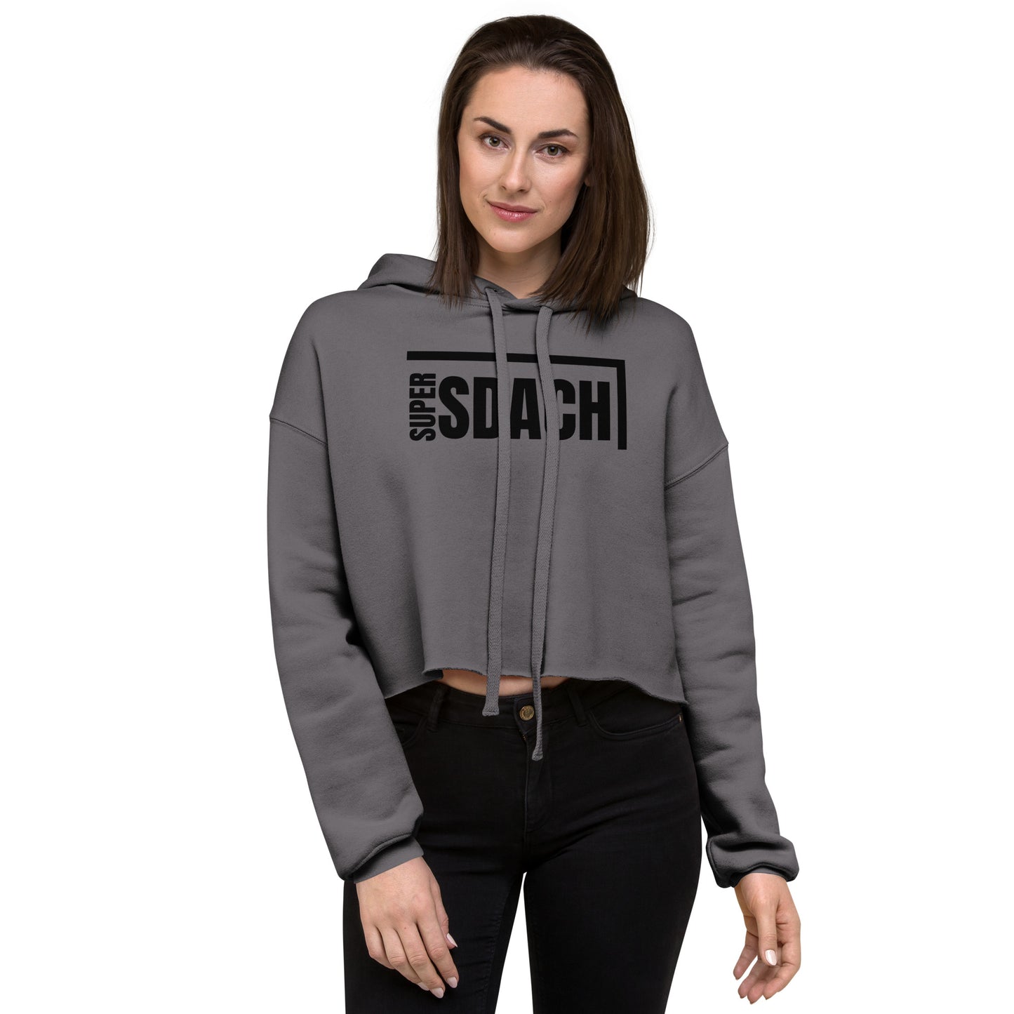 Cut Bottom Hood Sweater Front logo